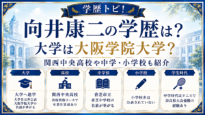 向井康二の学歴は？大学は大阪学院大学？関西中央高校や中学・小学校も紹介の記事のアイキャッチ画像