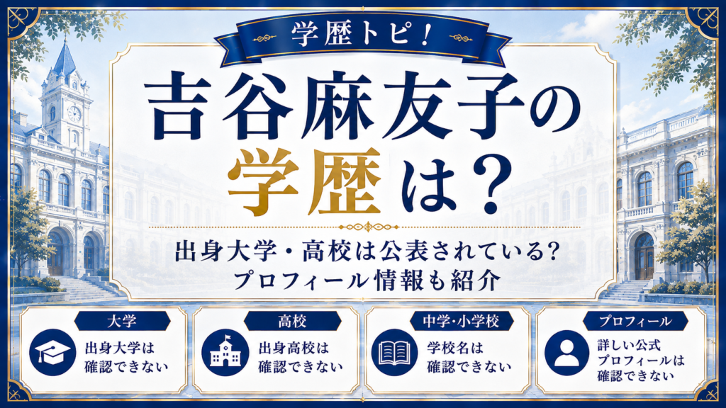 吉谷麻友子の学歴は？出身大学・高校は公表されている？中井貴一の妻のプロフィールも紹介の記事のアイキャッチ画像